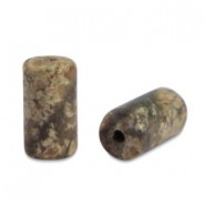 Natuursteen tube kraal 6x3mm calciet Gray taupe